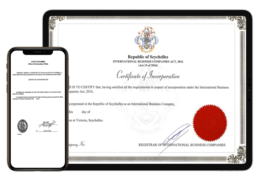 certificate of incorporation mobile