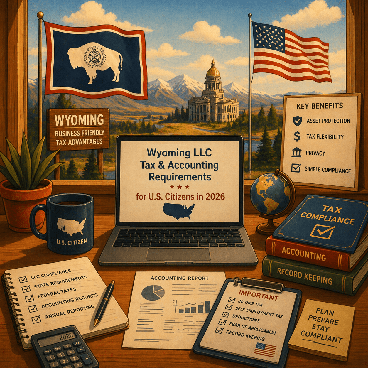 Accounting requirements for US Citizens for Wyoming LLC